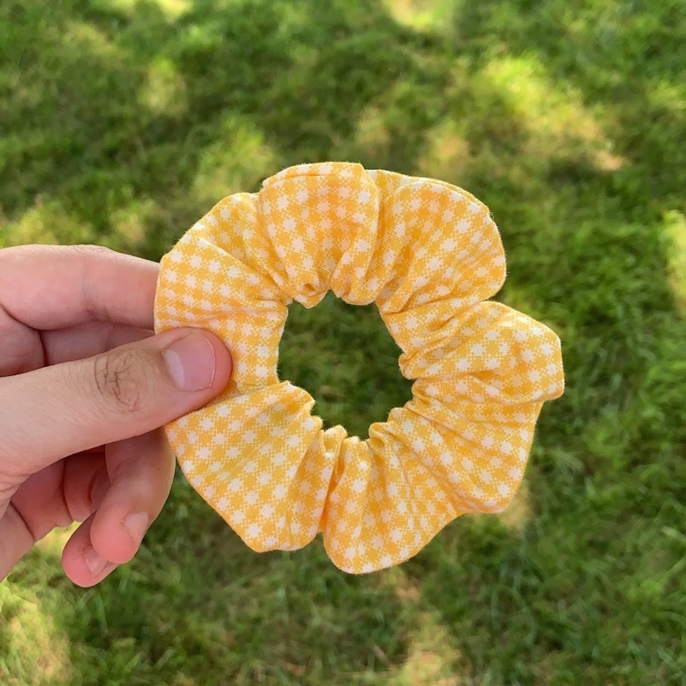 Yellow Gingham Scrunchie ☀️